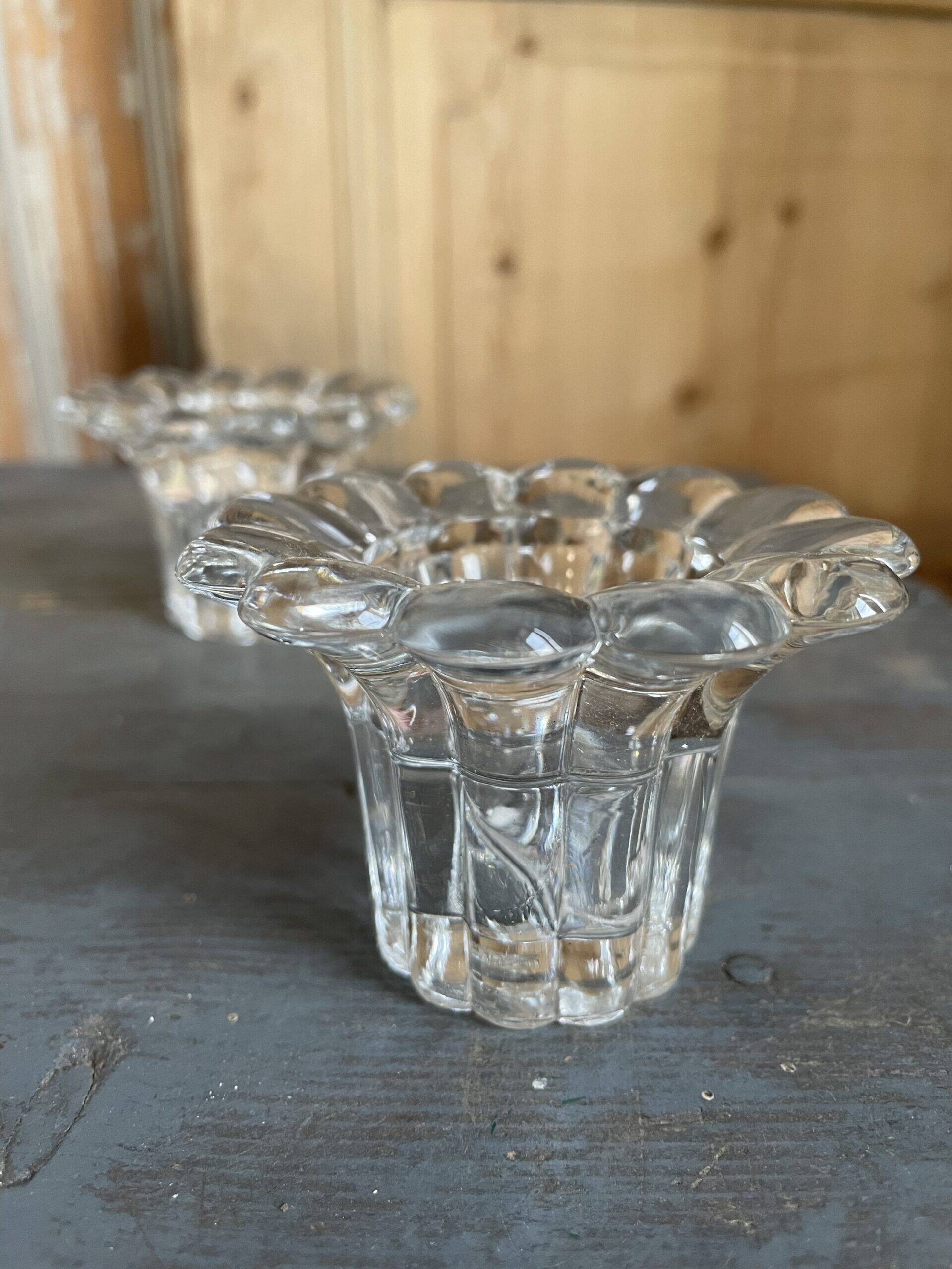 Pair of Italian glass candlesticks