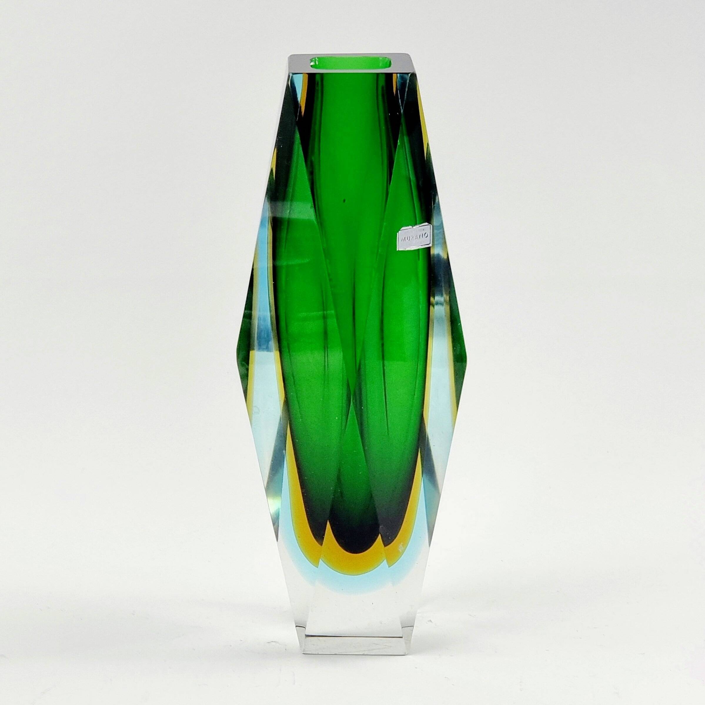 Monumental Mid-Century Sommerso Murano Glass Vase by Flavio Poli for Mandruzzato, Italy, 1960s