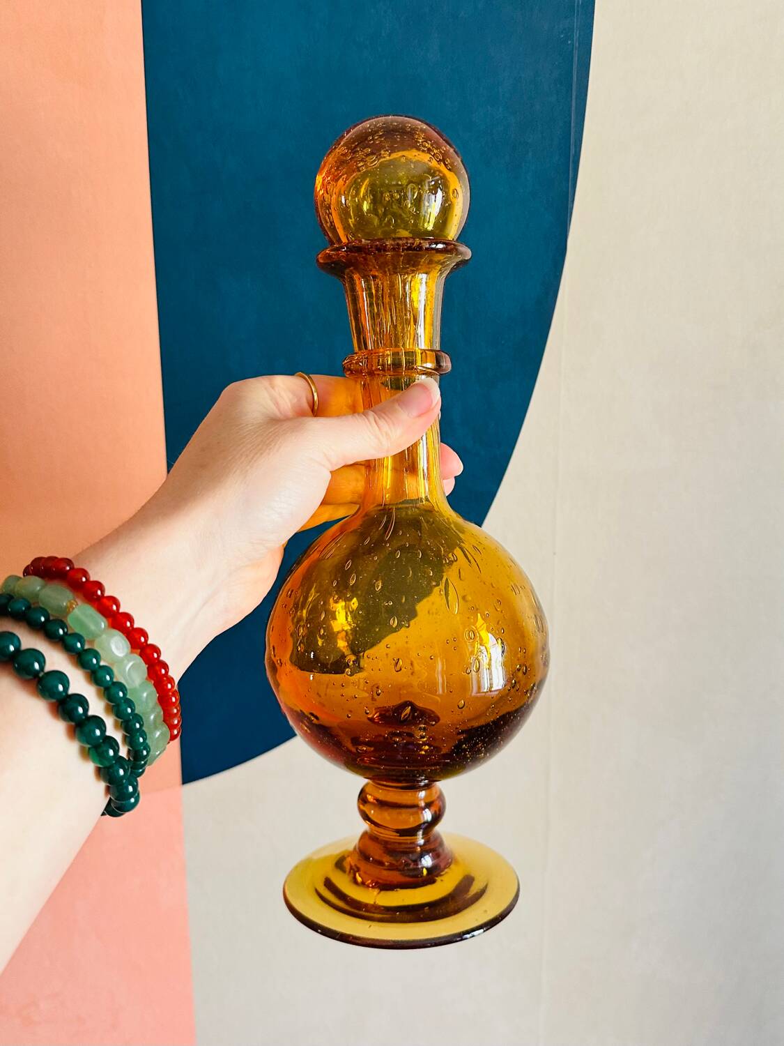 Biot carafe vintage bubbled glass