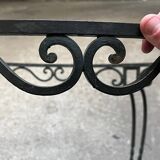 Vintage 1940s art deco marble and metal pedestal table