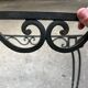 Vintage 1940s art deco marble and metal pedestal table
