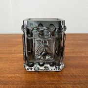 Brutalist bubble glass block vase by Josef Schott for Smålandshyttan, mid-century, 1960s.