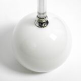 Large Czech Mid Century glass ceiling lamp with glass shade and glass rod