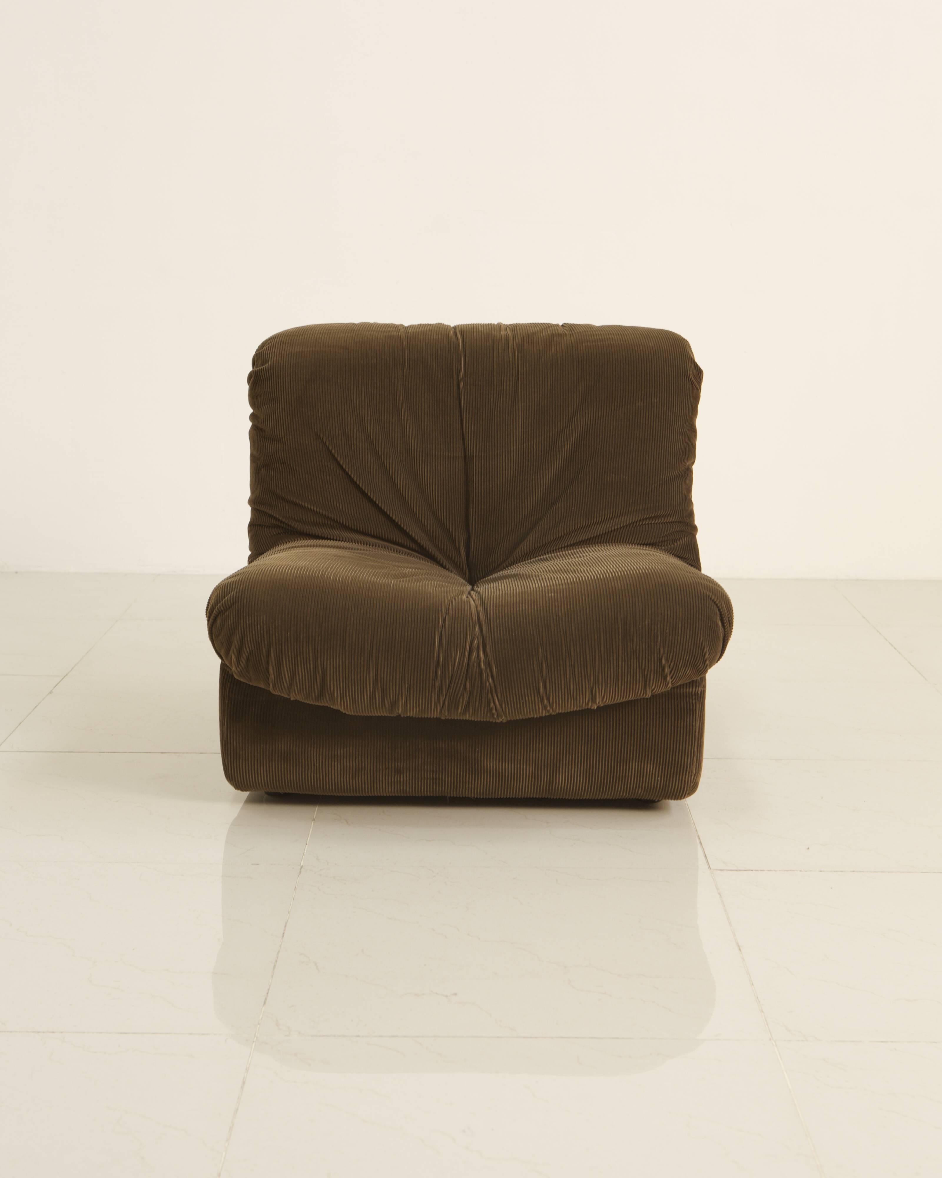 Canapé modulable en velours marron par Stilgamma 70's