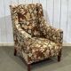 Fauteuil anglais des années 1930 à tissu fleurs