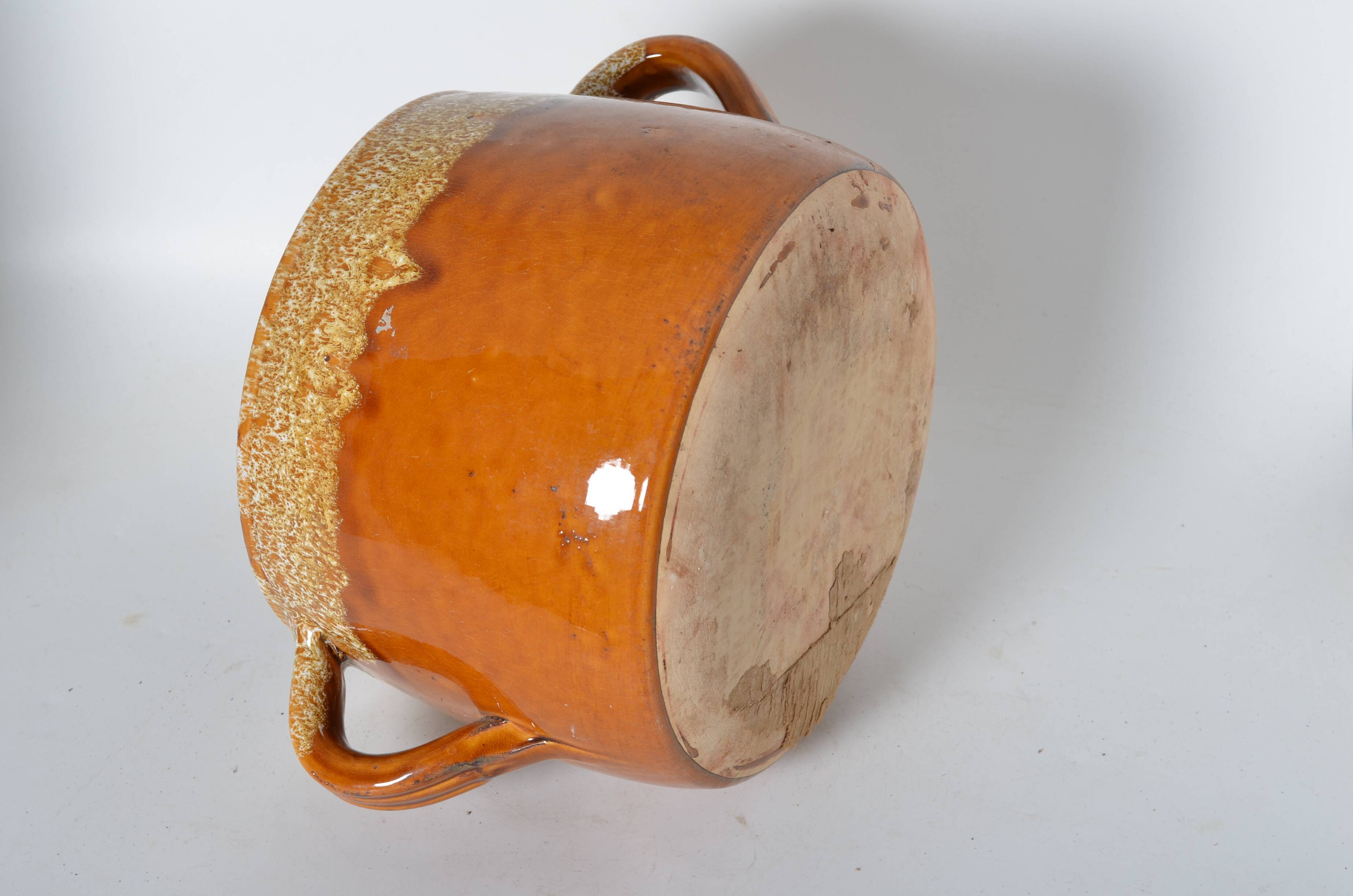 Glazed terracotta flowerpot