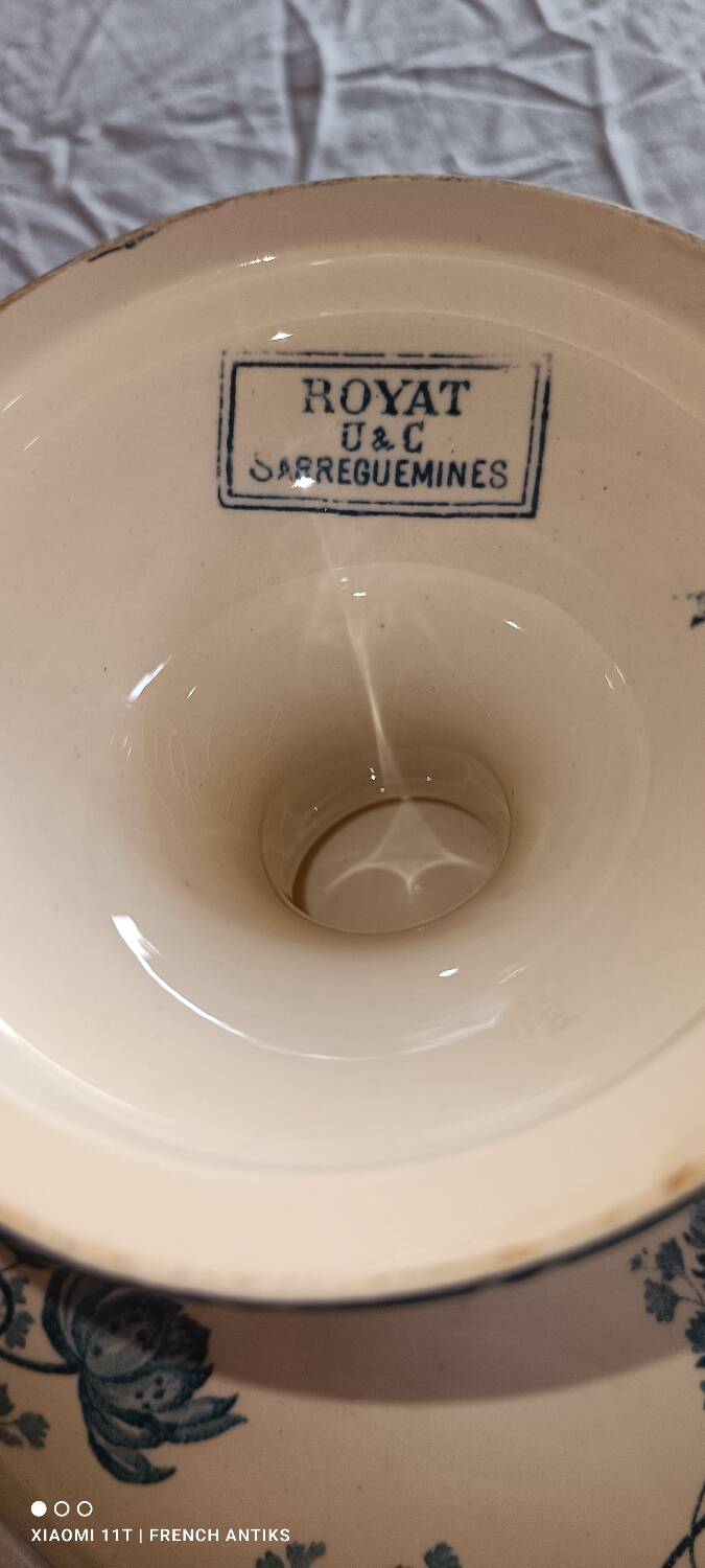 Compotier ancien terre de fer de sarreguemines. le modèle royat,