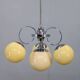 Art Deco chrome and champagne glass chandelier, Czechoslovakia, 1930s