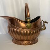 19th century copper and brass coal bucket