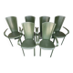 6 chaises attribuées à Costantini en cuir vert