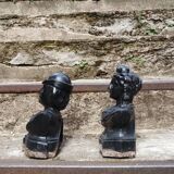 Pair of cast iron andirons