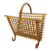 Vintage rattan magazine rack