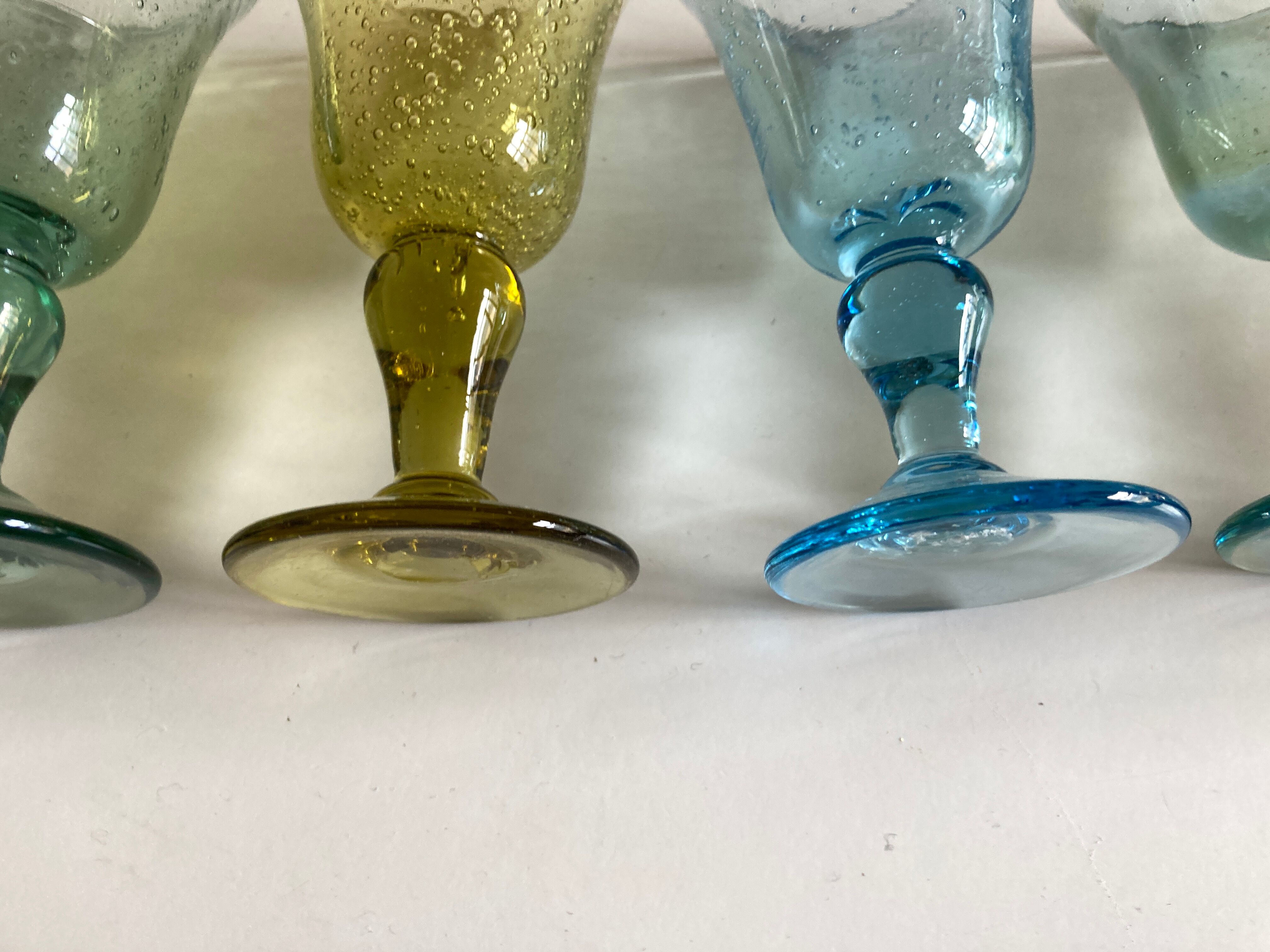 Set of 6 glasses Biot wine 1960