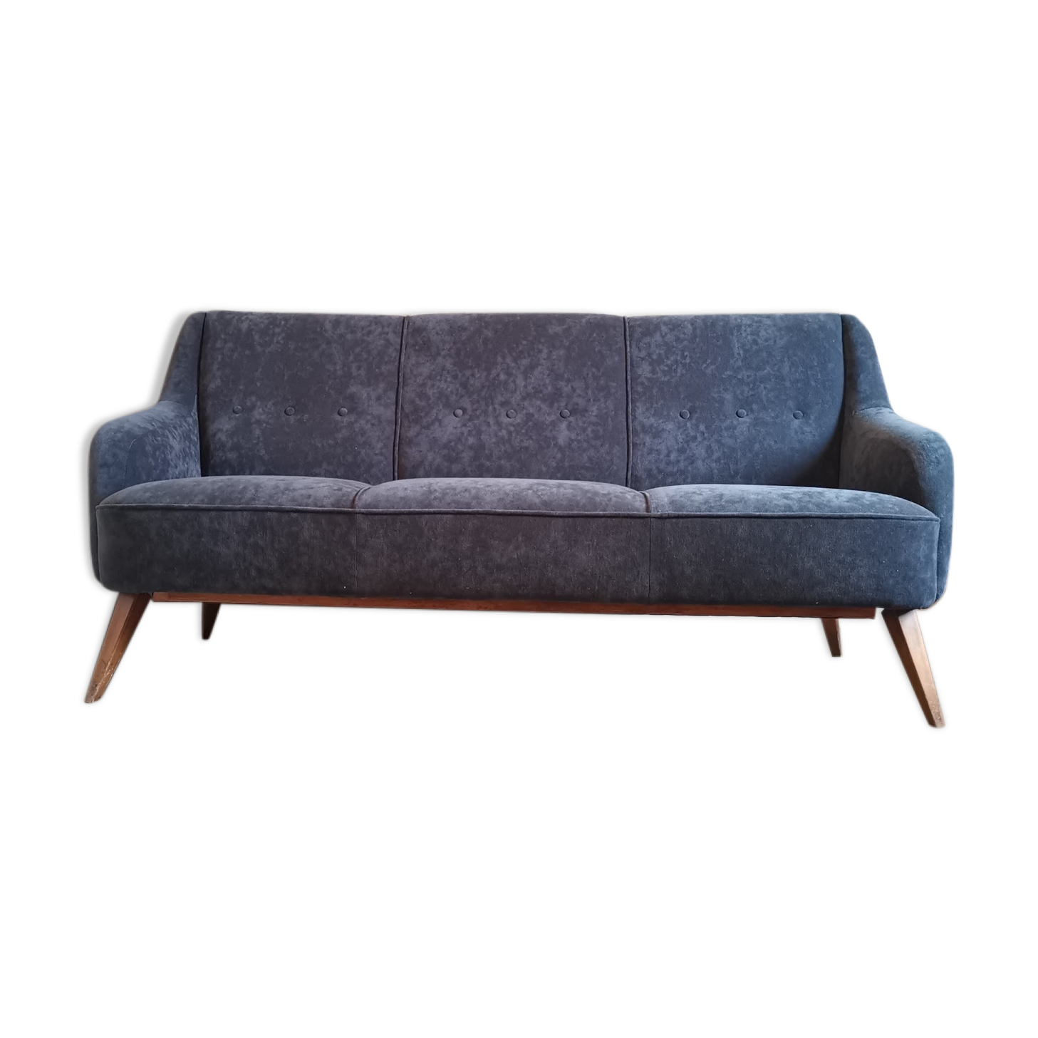 3 seater sofa 50s 60s gray velvet
