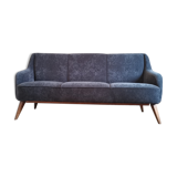 3 seater sofa 50s 60s gray velvet