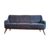Canapé 3 places années 50 60 velour gris