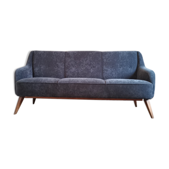 Sofa 3 seats 50 60 grey velvet