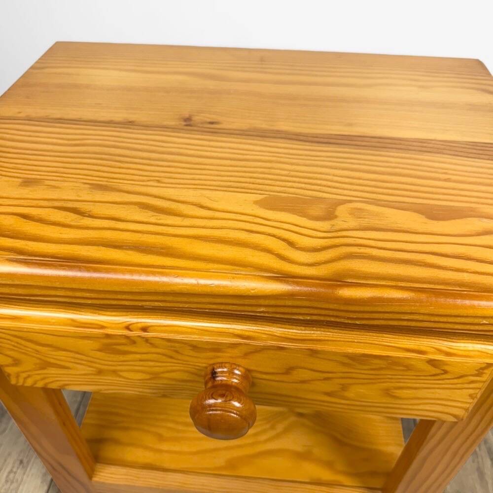 Pair of Swedish solid pine bedside tables from the 1980s