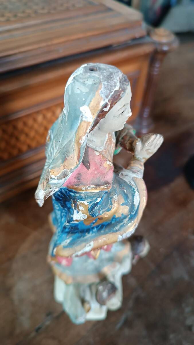 Antique small wooden sculpture, Immaculate Virgin, South America, 19th century