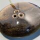 Set of 3 vintage glazed stoneware flower holders signed