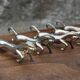 Set of 5 vintage silver metal horse knife rests