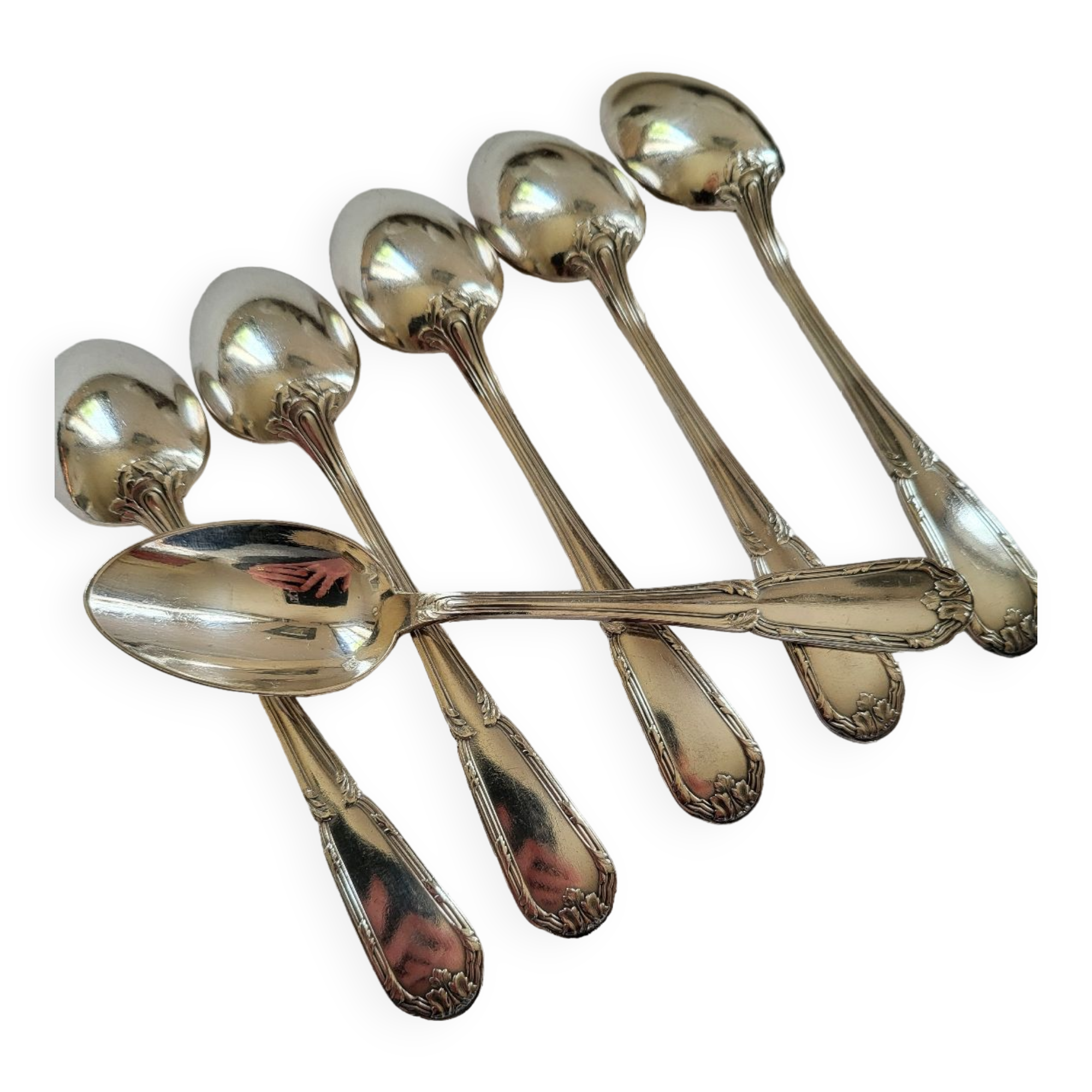 6 small silver-plated Boulenger spoons