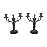 Brass chandelier pair