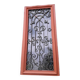 Window frame 179x88cm walnut oak wrought iron grille opening glass panel