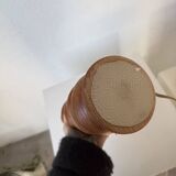 1950s turned oak wood table lamp
