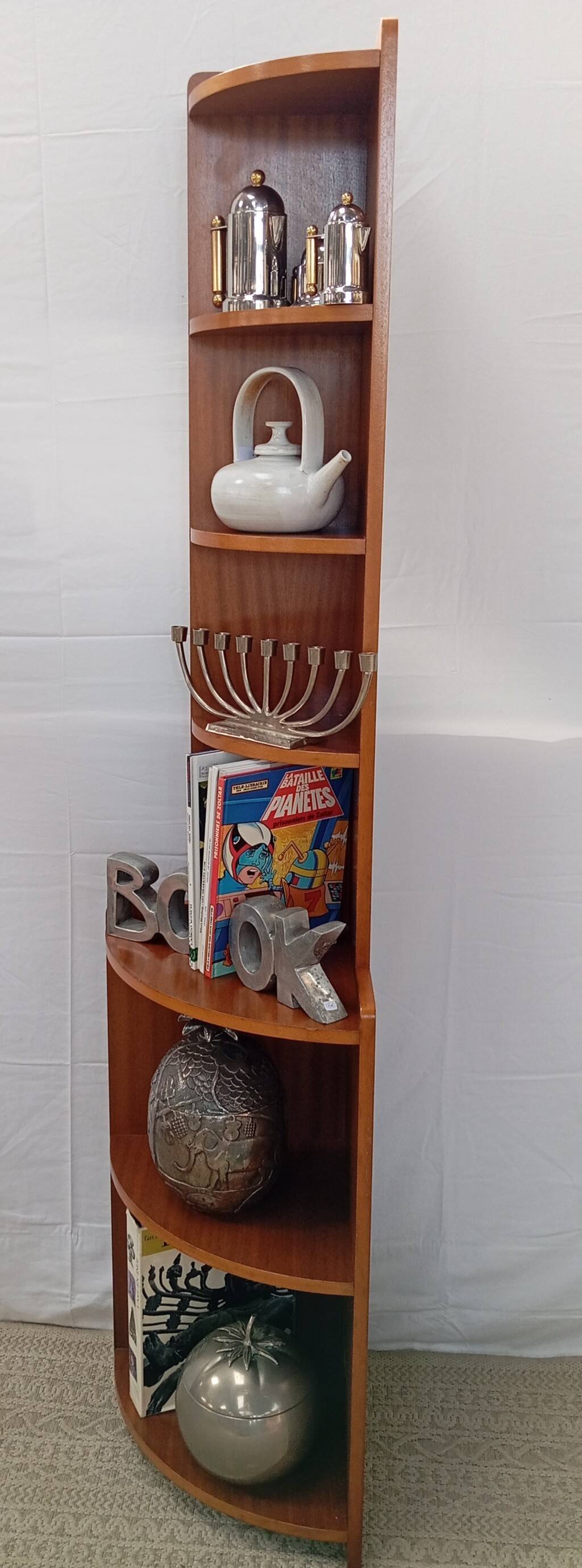 1960s teak corner shelf unit