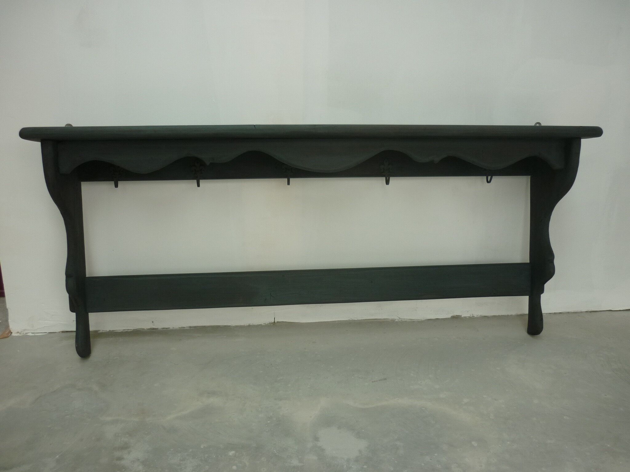 Old blue-gray kitchen shelf