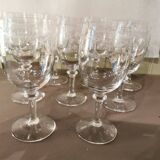 Set of 9 crystal glasses from the Napoleon III period