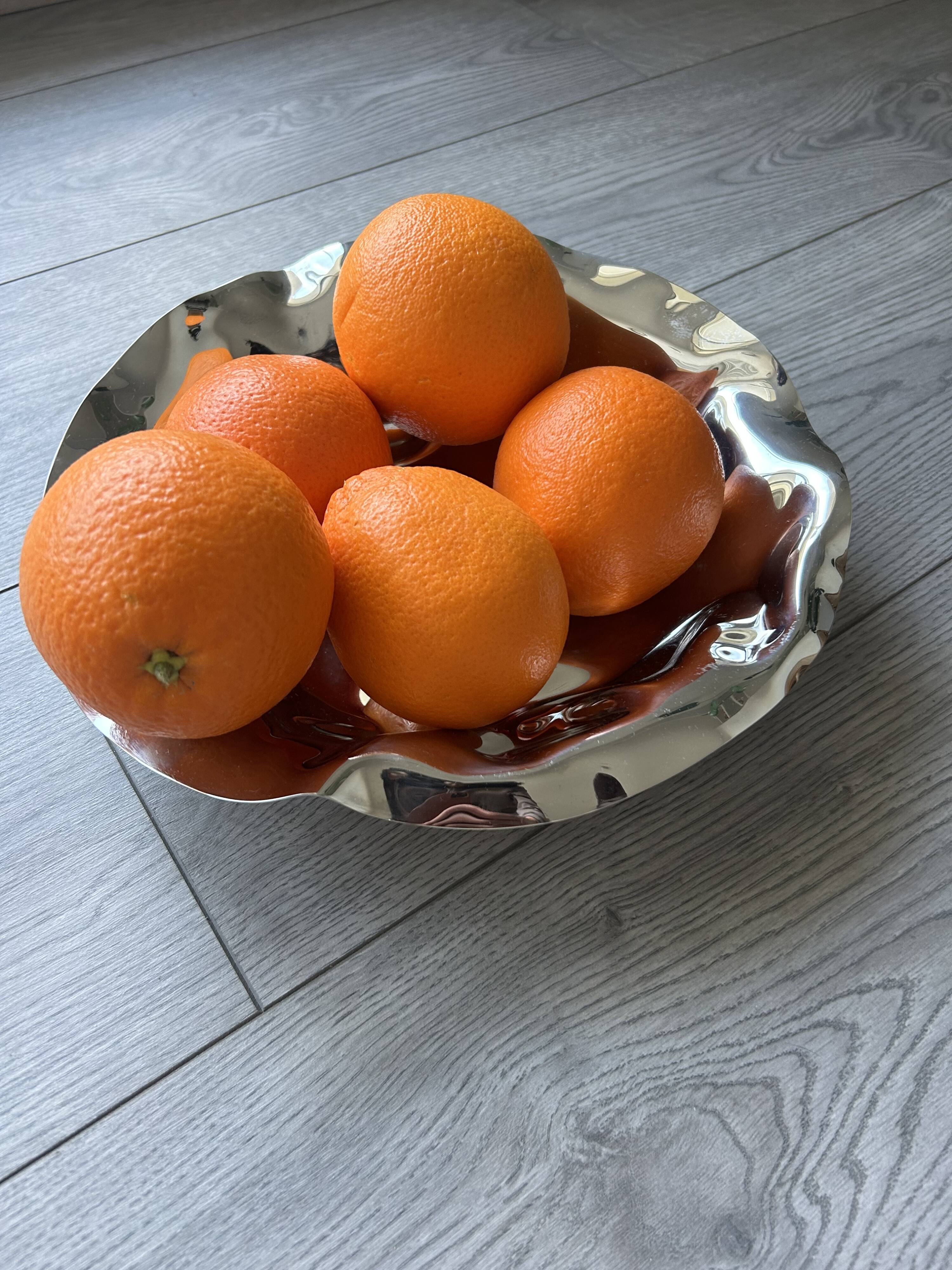 Stainless steel fruit basket / salad bowl - Alessi (Sarrià basket)