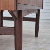 1960s, Danish chest of drawers with a mirror inside, original condition, teak wood.