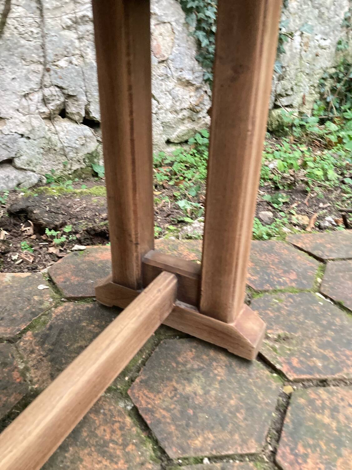 Pair of antique solid oak benches
