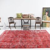 6x10 Rug For Dining Room Red Vintage Area Rug, 175x296Cm SK 3756