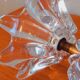 Poignée de porte en verre moulé forme libre année 50