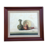 Framed canvas signed