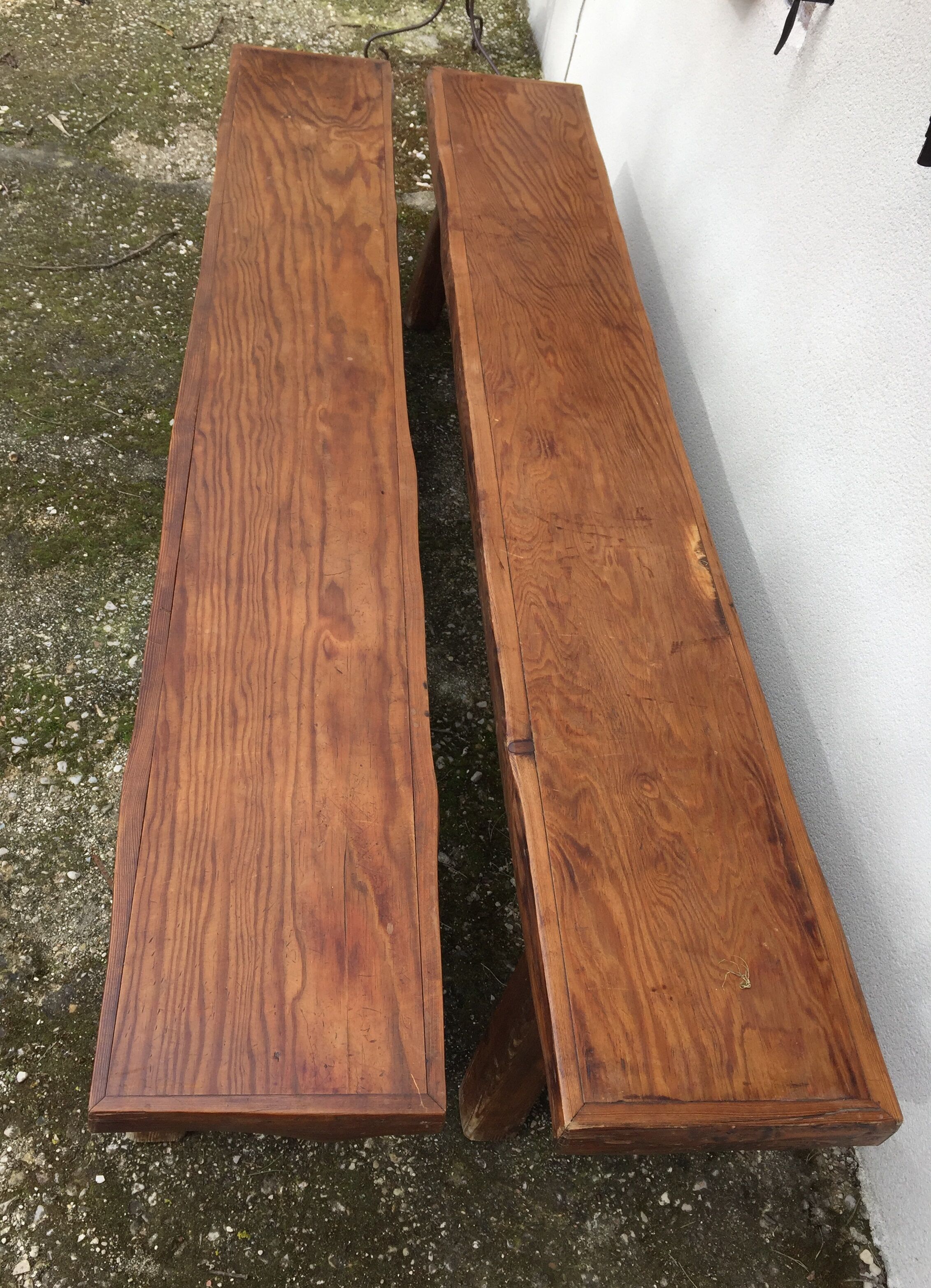 2 old benches of farm