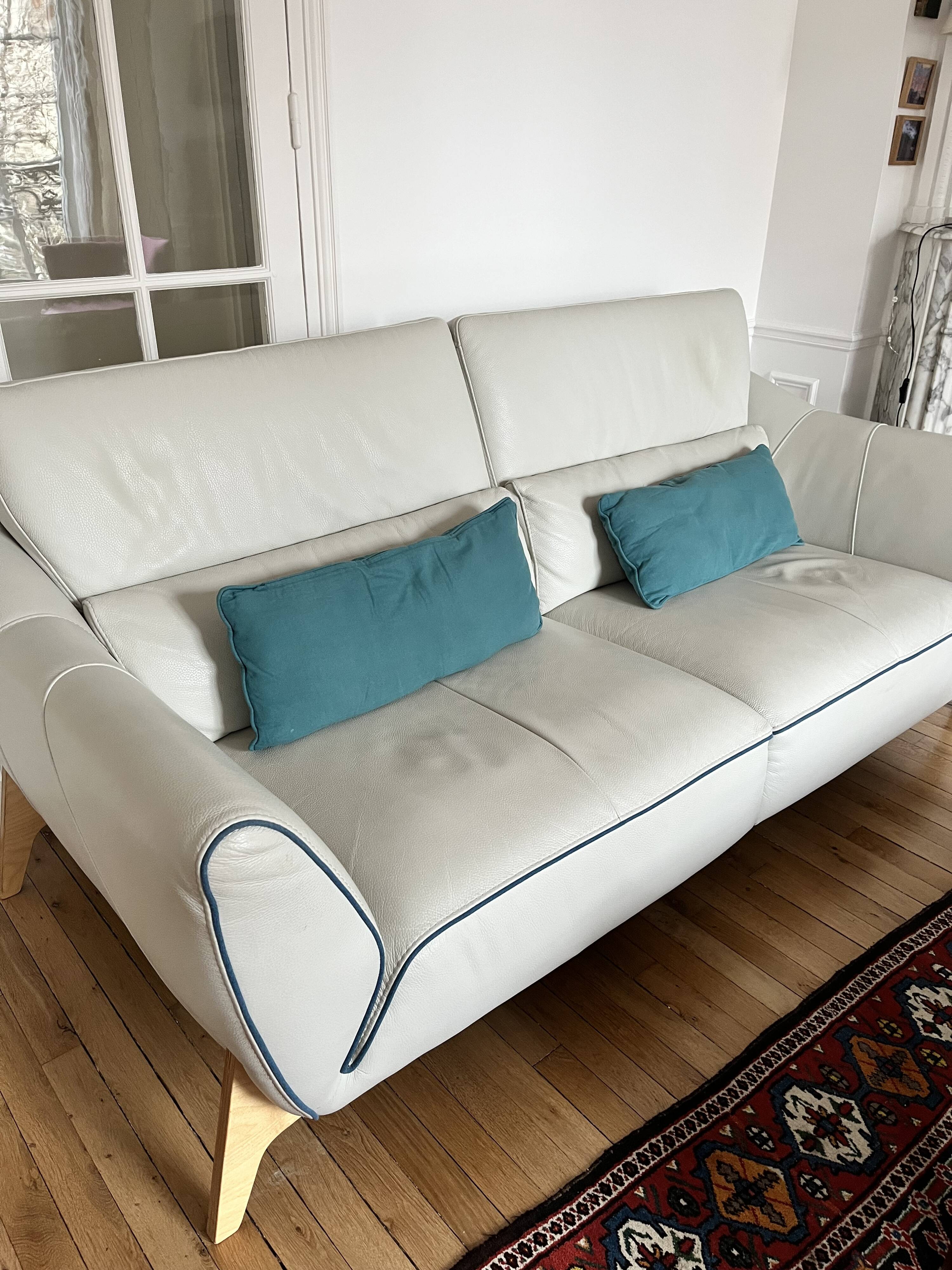 French leather sofa