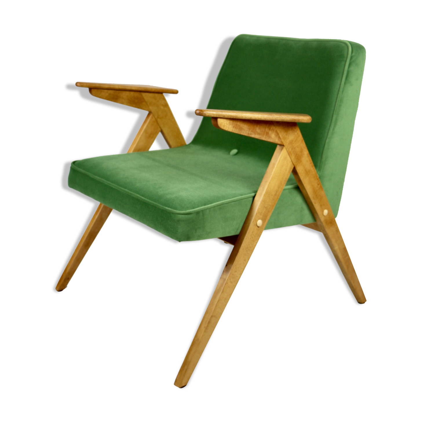 Green Bunny Armchair by Józef Chierowski, 1970s