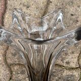 Smoky crystal designer vase, Murano Sommerso style, vintage, 1970s