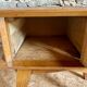 Vintage bedside table in wood & woven rattan