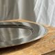Round silver-plated tray with a wide gold border D30 H2