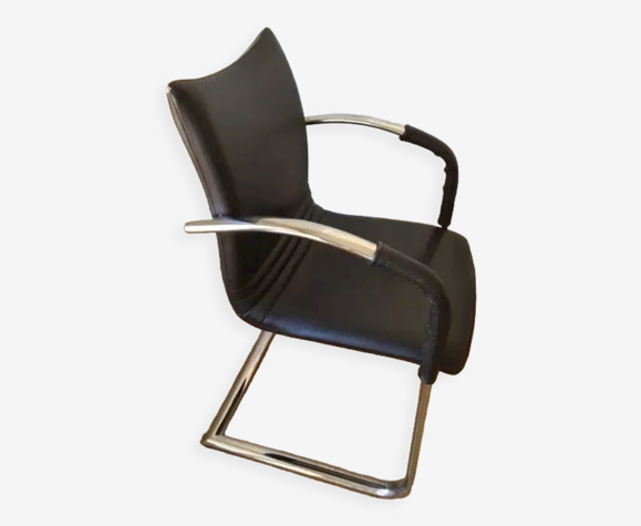 Fauteuil de bureau protis en cuir marron