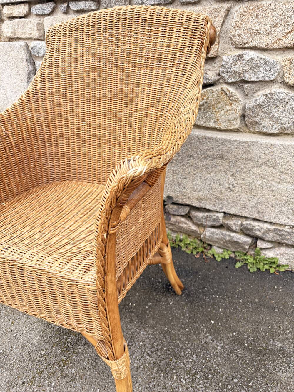 Wicker and rattan armchair – the splendour of vintage, 60s - 80s