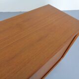 Large teak tambour sideboard from Dyrlund, Denmark, 1970s.