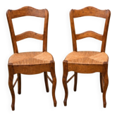 Paire de chaises en merisier de style Louis-Philippe, début du XXe siècle