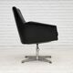 Années 60, design scandinave, chaise pivotante, état d'origine, cuir artificiel, base en aluminium moulé