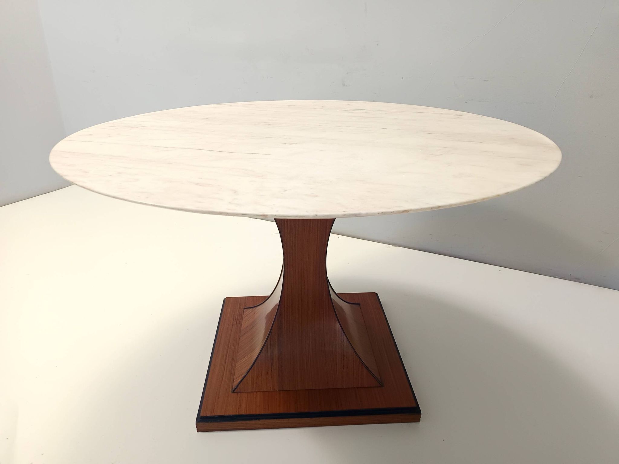 Dining Table with a Portuguese Pink Marble Top in the style of Carlo De Car